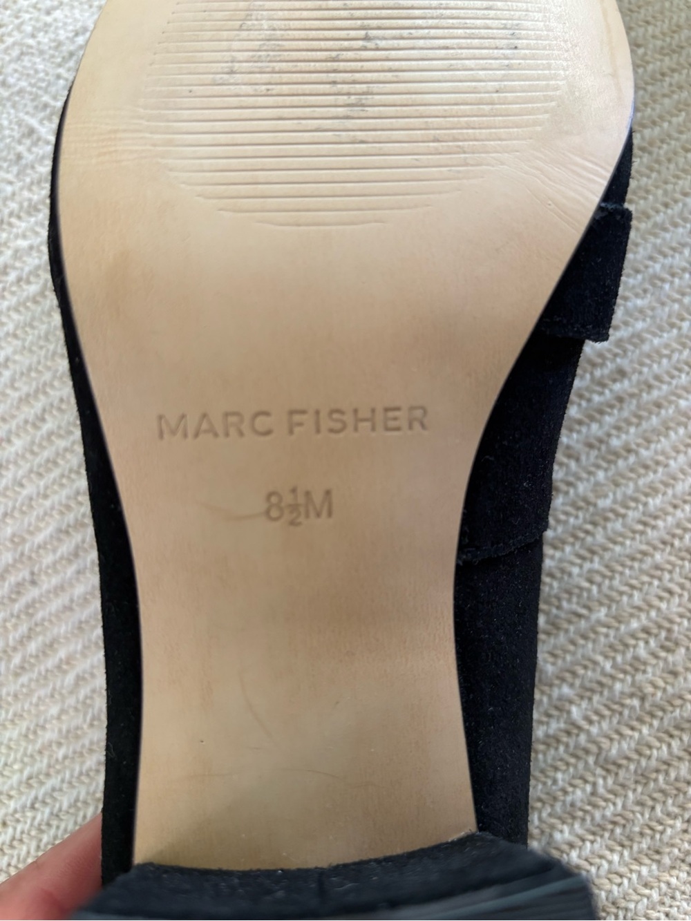 Mark Fisher Black Suede Block
Heel & Fringe Loafer Size 8.5 M - Picture 9 of 13